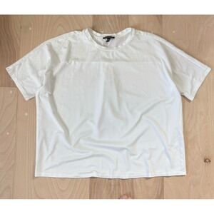 Eileen Fisher Women's White Crew Tee Shirt Tencel Relaxed Drapey Size M Boxy